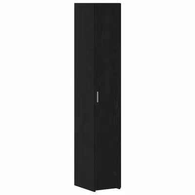 vidaXL Visok predalnik Črni hrast 30 x 42.5 x 185 cm Konstruiran les