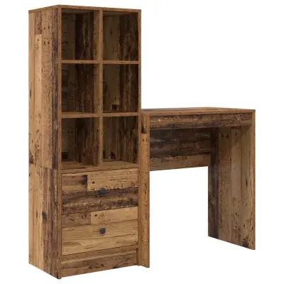 vidaXL Miza s shrambo 2 pcs Star les 70 x 40 x 76 cm Konstruiran les