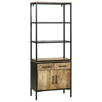 vidaXL Visok predalnik Rjava 70 x 35 x 180 cm Trden mangov les