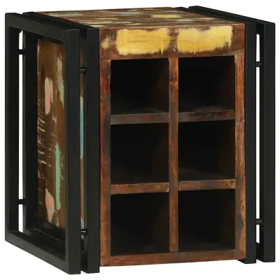 vidaXL Stojalo za vino večbarvno 34.5 x 35 x 39 cm Trden predelan les