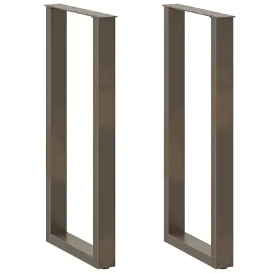 vidaXL Noge za barsko mizo v obliki črke U, 2 kosa, naravno jeklo, 50 x (100-101) cm, jeklo