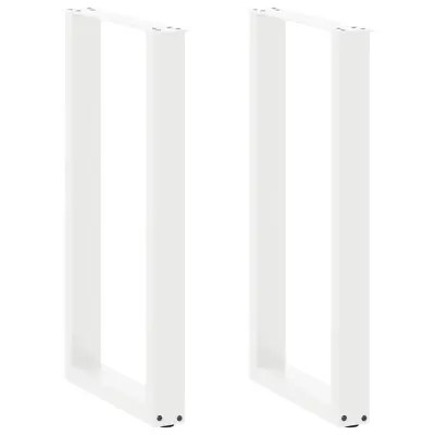 vidaXL Noge za barsko mizo v obliki črke U, 2 kosa, bele barve, 50 x (90-91) cm, jeklo