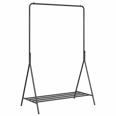 vidaXL Stojalo za oblačila s polico Črna 100 x 56 x 154 cm Jeklo