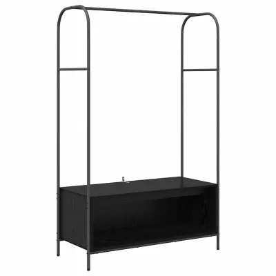 vidaXL Stojalo za oblačila Črna 100 x 44 x 160 cm Konstruiran les