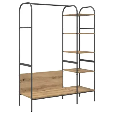 vidaXL Stojalo za oblačila Bež 120 x 44 x 160 cm Konstruiran les