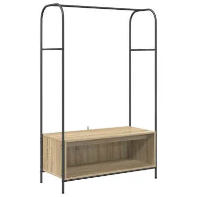 vidaXL Stojalo za oblačila Rjava 100 x 44 x 160 cm Konstruiran les