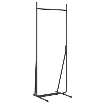 vidaXL Stojalo za oblačila Črna 62 x 48 x 158 cm Jeklo