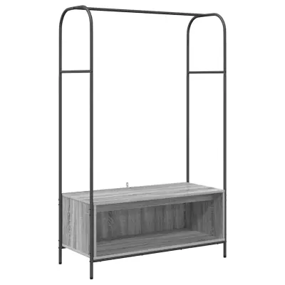 vidaXL Stojalo za oblačila Siva 100 x 44 x 160 cm Konstruiran les