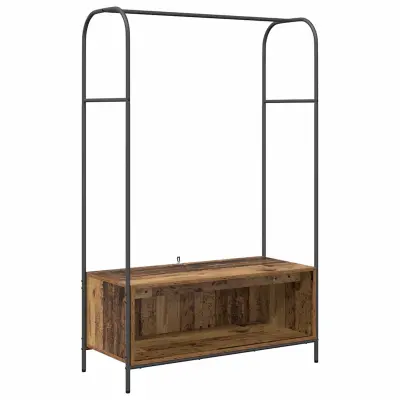 vidaXL Stojalo za oblačila Rjava 100 x 44 x 160 cm Konstruiran les