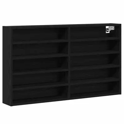 vidaXL Razstavna omara s polico Drugo Črni hrast 100 x 15 x 58 cm