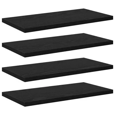 vidaXL Polica za knjige 4 pcs Črna 40 x 20 x 1.5 cm Konstruiran les