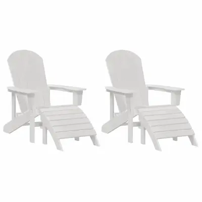 vidaXL Vrtno lounge pohištvo 2 pcs Bela 74 x 82 x 90cm Plastika