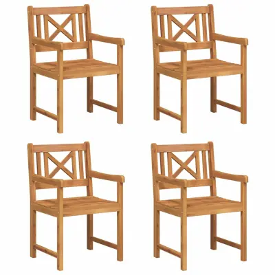 vidaXL Vrtni Stol 4 pcs Rjava 56 x 56 x 90 cm Trden akacijev les