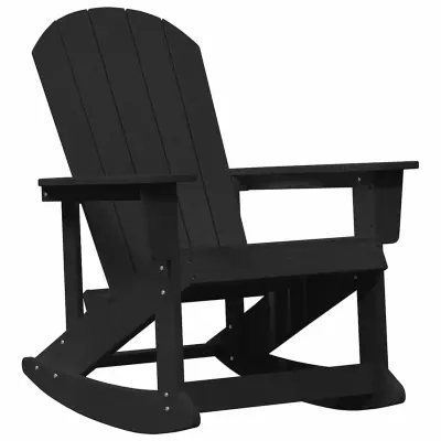 vidaXL Adirondack gugalnik Črna 73.5 x 92 x 90cm HDPE