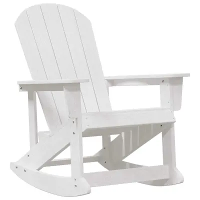 vidaXL Adirondack gugalnik Bela 73.5 x 92 x 90cm Plastika