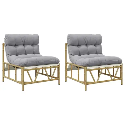 vidaXL Vrtni Stol 2 pcs Svetlo siva 75 x 75 x 71 cm Jeklo