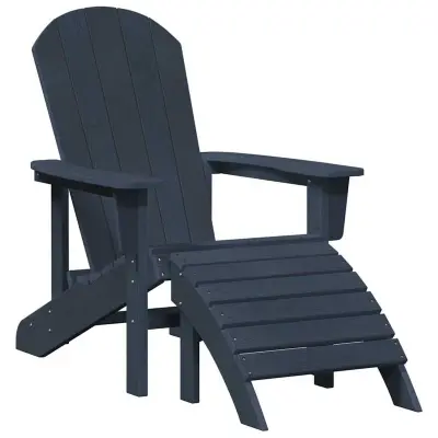 vidaXL Stol Adirondack Mornarsko modra 74 x 82 x 92cm HDPE