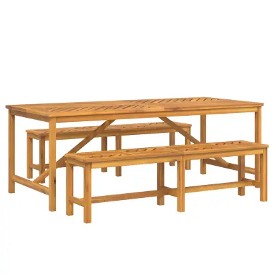 vidaXL 6-delna vrtna jedilna garnitura iz trdnega akacijevega lesa