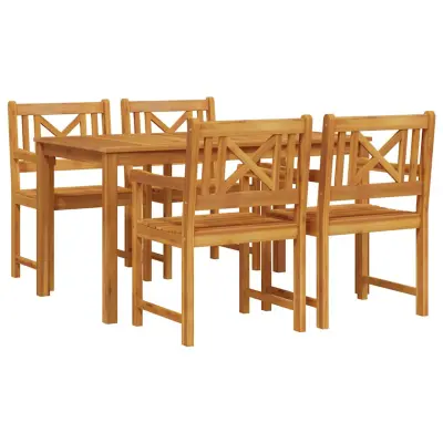 vidaXL Komplet za jedilnico v vrtu 5 pcs Rjava Trden akacijev les