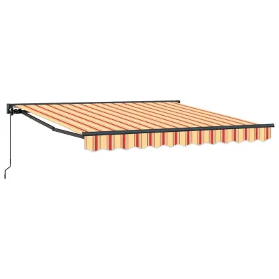 vidaXL Retraktilna tenda Rumena in oranžna 300x250 cm blago