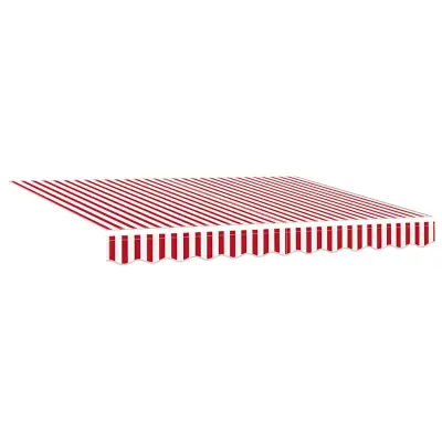vidaXL Retraktilna tenda Rdeča in bela 300 x 250 cm Tkanina, kovina