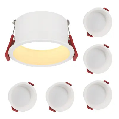 NETTLIFE 5 vgradnih LED spotov, topla bela 3000 K, za kopalnico, dnevno sobo, kuhinjo, hodnik, pisarno, jedilnico, IP44 5W