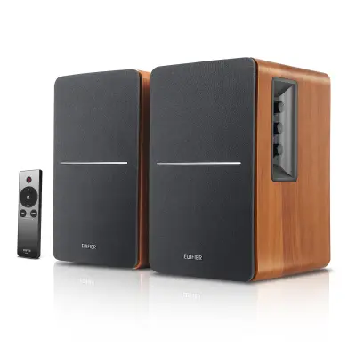 Obnovljeno - kot novo - Edifier R1280Ts Aktivni knjižni zvočniki: 2.0 Near Field Monitor, 42W RMS, izhod za subwoofer, leseno ohišje