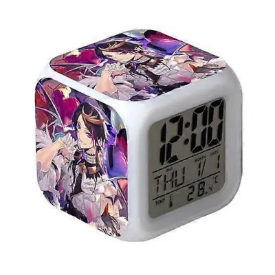 Wekity Anime Budilka Enodelna LED kvadratna ura Digitalna budilka s časom, temperaturo, alarmom in datumom