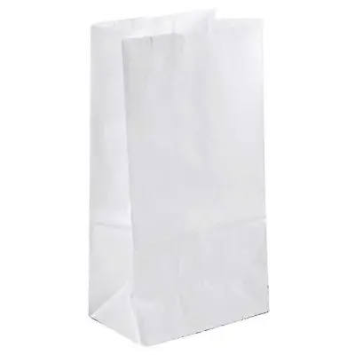 50 kosov belih papirnatih vrečk, velike papirnate vrečke, darilne vrečke 15 * 9 * 27 cm, papirnate vrečke za zabave, vrečke iz kraft papirja