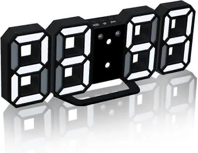 3D digitalna budilka Stenska LED ura s 3 nastavljivimi stopnjami svetlosti Snooze Dimmer Enostavno branje