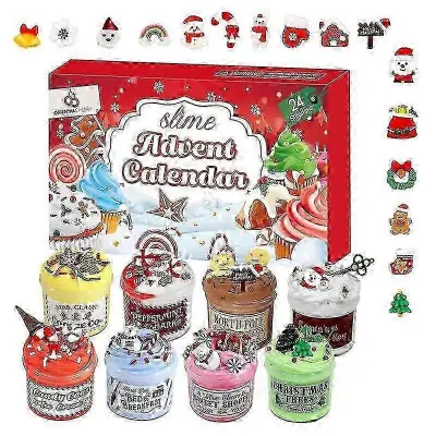 24 Days of Slime in Kit Božični odštevalni koledar Maslene igrače za lajšanje stresa -JRCN