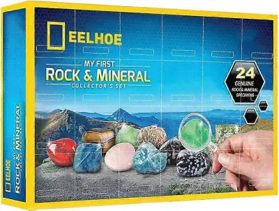 Kristalni adventni koledar 2025 Umetniški koledar, adventni koledar kamna, kamnin, mineralov in fosilov