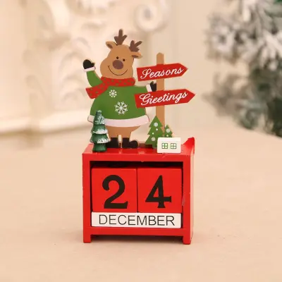 Božični lesen koledarski okrasek, škatlasto božično darilno okno, namizni okrasek Christmasma @bugu