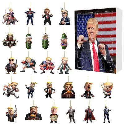 Adventni koledar 2025 Božični Trumpov okras 24-dnevni božični odštevalni koledar Darilo za podpornike Donalda Trumpa