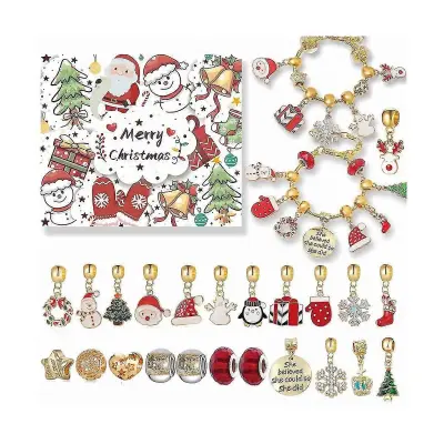 Božični koledar, dekliški božični 24-dnevni odštevalni koledar Diy Charm Bracelet Blind Box, 22 Cha