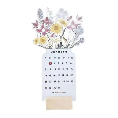 2025 Koledar, 2025 Bloomy Flowers Namizni koledar, Majhen namizni koledar, Funny Unique Bloomy Flower De
