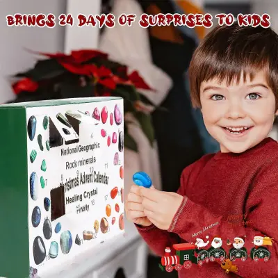 Novost Xmas Surprise Darilna škatla Kristalni adventni koledar 2025 24-dnevni božični odštevalnik Crystal Ore Toys Zbirni komplet