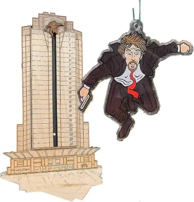 Božični Die Hard Adventni koledar 2025 Leseni odštevalni koledarji za namizne Hans Gruber Adventni koledar Božični odštevalnik Advent Cale C