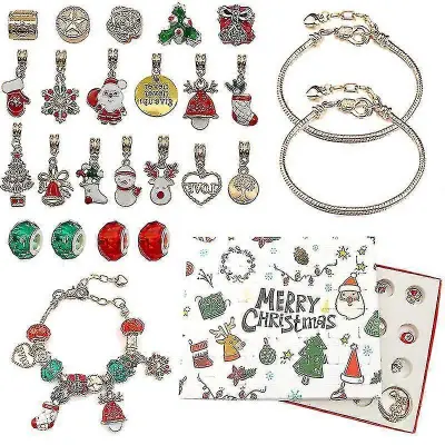 24 Odštevalni koledar Advent Presenečenje Slepa Škatla Diy Kreativna Zapestnica Nakit Božično Darilo