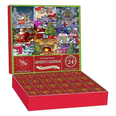 2025 božična sestavljanka adventni koledar, adventni koledar puzzle 1008 kosov 2025 božični koledar moški in ženska darilna sestavljanka Božič