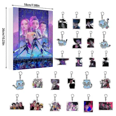 K-pop Demon Hunters Akrilni set adventnega koledarja 24-dnevna darilna škatla presenečenja za oboževalce, otroke