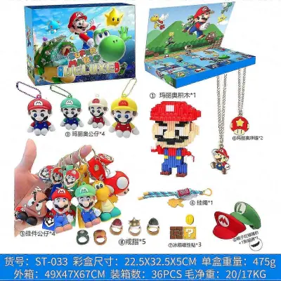 Božični adventni koledar Labubukolomi Melody škatla za zavese različne risane vilini Super Mario igrače za zabavo okraski holechrui778