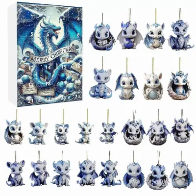 2025 Dragon adventni koledar Blind Box Akcijska figura igrača božično darilo, 100% novo