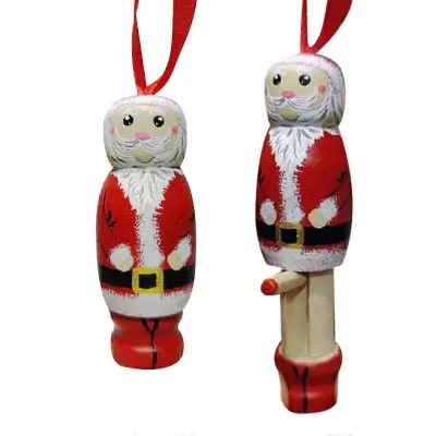 Smešen obesek Božička, božični okraski, okraski za božično drevo, smešni lesen stoječi Božiček, prilagojeni božični okraski, Uni