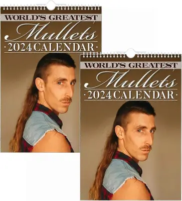 World's Greatest Mullets 2025 Stenski koledar, World's Greatest Mullets Calendar 2025, Worlds Greatest