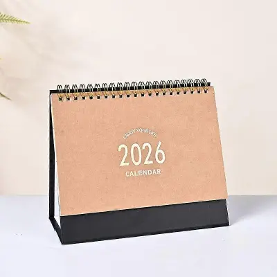2025–2026 Stoječi preklopni namizni koledar – majhen mesečni planer iz debelega papirja za organizacijo datumov v pisarni doma