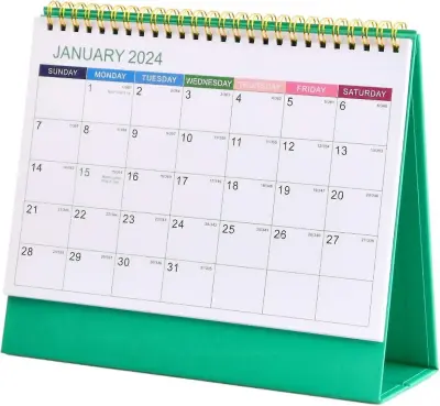 Namizni koledar 2025, stoječi preklopni koledar, angleški namizni koledar, 12-mesečni koledar s seznamom opravil in opombami za dom, pisarno