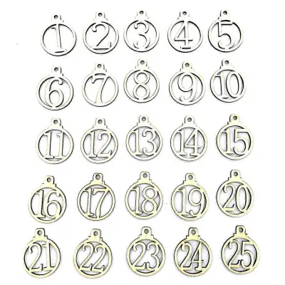 1–25 Vintage lesene božične odštevalne številke adventnega koledarja DIY darilne oznake KAESI