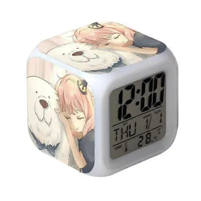 Wekity Anime Budilka Enodelna LED kvadratna ura Digitalna budilka s časom, temperaturo, alarmom in datumom