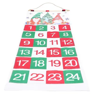 Okraski Odštevalni koledar severnih jelenov Božično praznovanje Praznično vzdušje Krpo Les Odštevalni stenski dekor 1Set